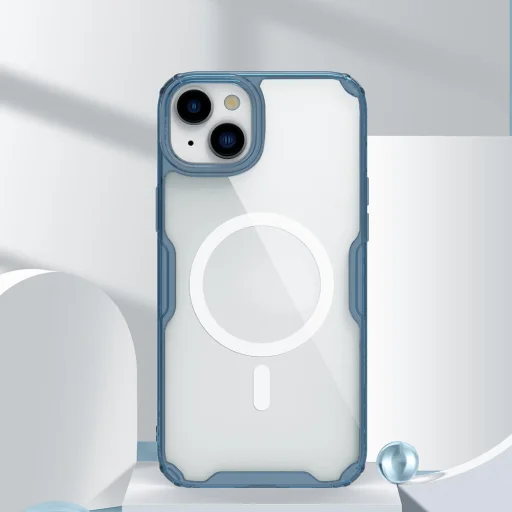 Nillkin Nature Pro Magnetic TPU tok iPhone 15 Plus átlátszó-kék - 14