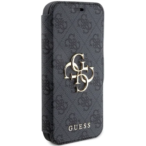 Original GUESS fliptok 4G Metal Logo GUBKP15L4GMGGR iPhone 15 Pro szürke tok - 4