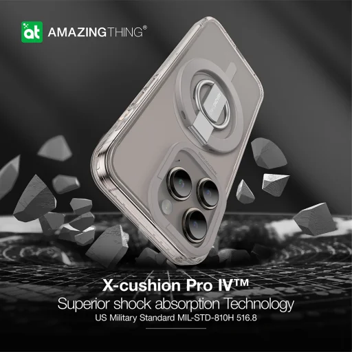 Amazing Thing Titan Pro Mag Ring Grip tok 10FT IP156.7PTRGY iPhone 15 Pro Max titanium - 9