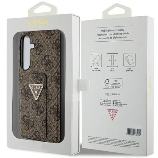 Original Case GUESS - hardcase Grip Stand 4G Triangle Strass GUHCS24SPGS4TDW Samsung Galaxy S24 tok Barna - 8