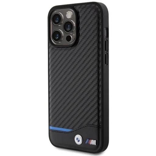  iPhone 15 Pro Max fekete Original Case BMW Leather Carbon BMHCP15X22NBCK tok - 2