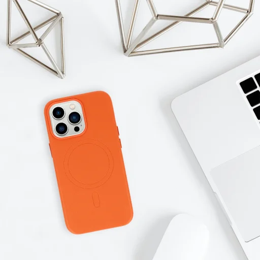 MagSafe bőrtok iPhone 15 Plus Narancssárga - 8