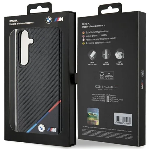 Original Case BMW hardcase Carbon Tricolor Line MagSafe BMHMS24S23PUDTK Samsung Galaxy S24 tok - 8