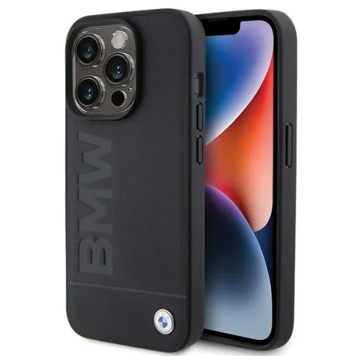  iPhone 15 Pro Max Fekete BMW Original Case Bőr Dombornyomott BMHCP15XSLLBK tok - 1