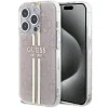 Original Guess IML 4G Gold Stripe GUHCP15LH4PSEGP tok Iphone 15 Pro-hoz rózsaszín thumbnail