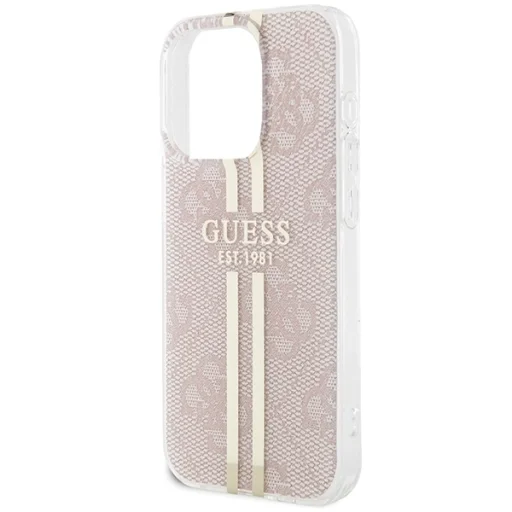 Original Guess IML 4G Gold Stripe GUHCP15LH4PSEGP tok Iphone 15 Pro-hoz rózsaszín - 6