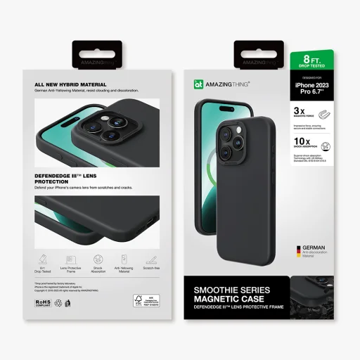 Amazing Thing Smoothie Magsafe tok 8FT IP156.7PSMBK iPhone 15 Pro Max fekete - 11