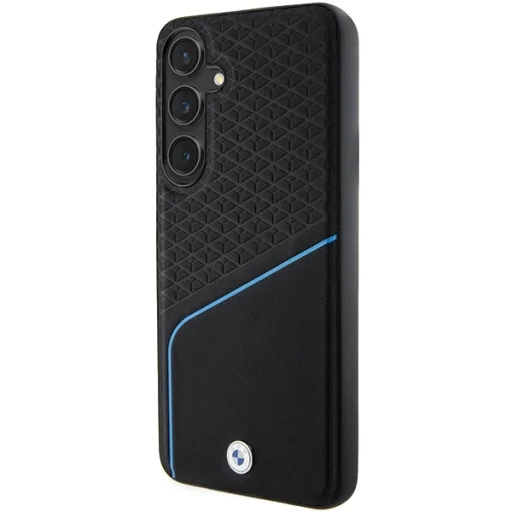 Original Case BMW hardcase Signature Leather Textured & Line MagSafe for Samsung Galaxy S24 Black tok - 2