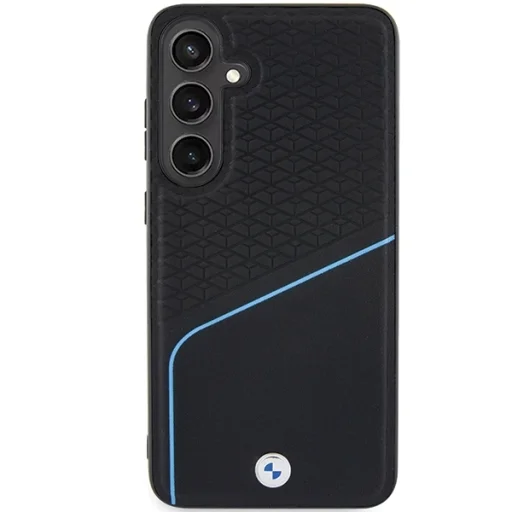 Original Case BMW hardcase Signature Leather Textured & Line MagSafe for Samsung Galaxy S24 Black tok - 3
