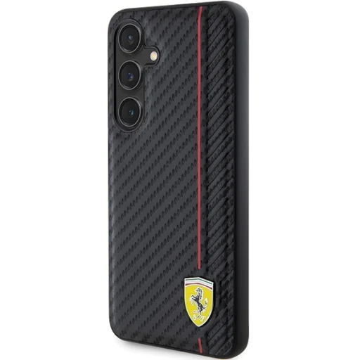 Original FERRARI keménytok Carbon Printed Line FEHCS24SN3DUR Samsung Galaxy S24 Black tok - 2