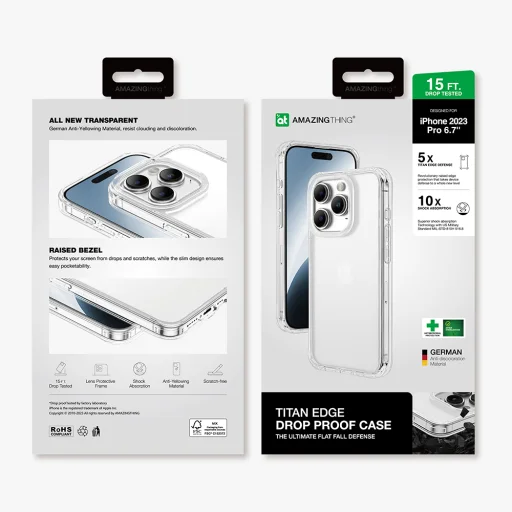 Amazing Thing Titan Edge 15FT tok IP156.7PTECL iPhone 15 Pro Max átlátszó - 12