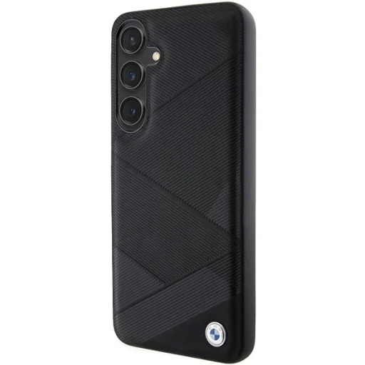 Original Case BMW hardcase Signature Leather Crossing Lines Pattern BMHCS24S23RCGPK for Samsung Galaxy S24 Black tok - 2