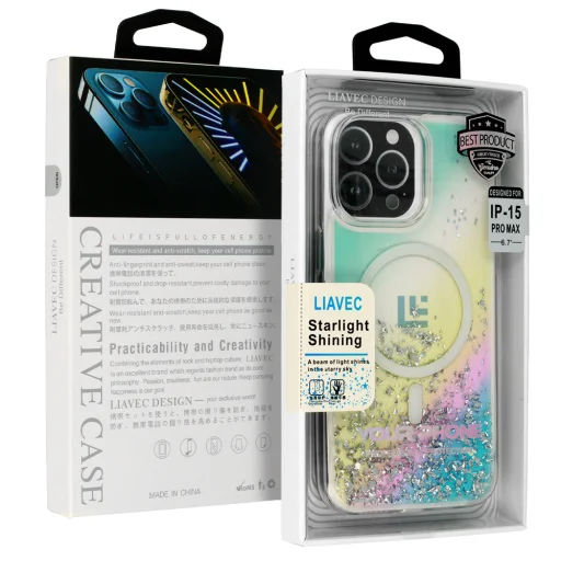Liavec Gold Diamond Magsafe tok iPhone 15 Pro Max design 1 - 1