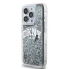 Eredeti DKNY Liquid Glitter Nagy Logós Merev Tok iPhone 14 Pro fekete thumbnail