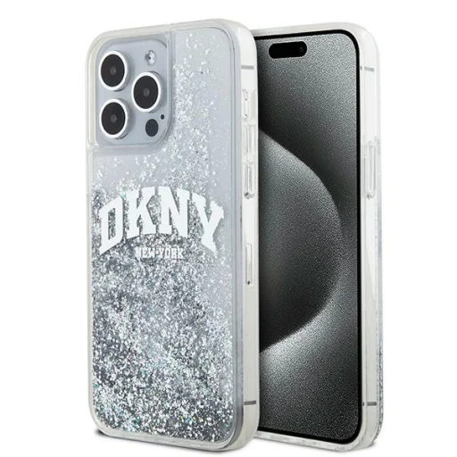 Original Case DKNY hardcase Liquid Glitter Big Logo DKHCP15LLBNAET for iPhone 15 Pro fehér tok - 1