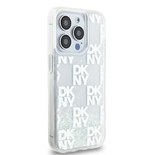 Original Case DKNY keménytok Liquid Glitter Multilogo DKHCP15LLCPEPT az iPhone 15 Pro készülékhez, fehér - 4