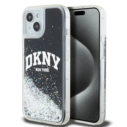 DKNY Original kemény tok, Liquid Glitter Big Logo DKHCP15MLBNAEK iPhone 15 Plus fekete tok - 1