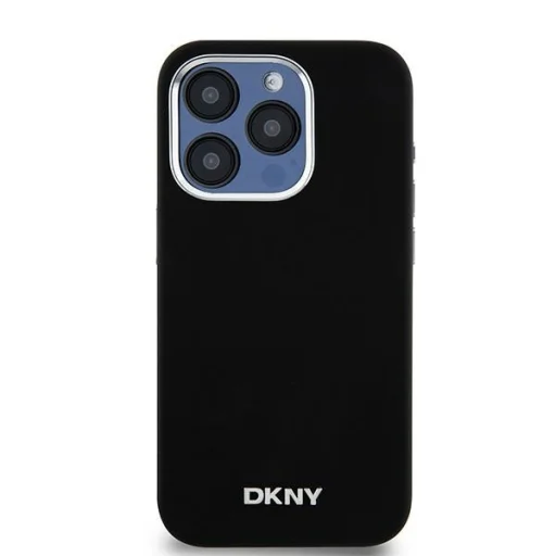 Eredeti DKNY kemény tok folyékony szilikon kis fém logóval MagSafe DKHMP14LSMCHLK iPhone 14 Pro fekete tok - 3