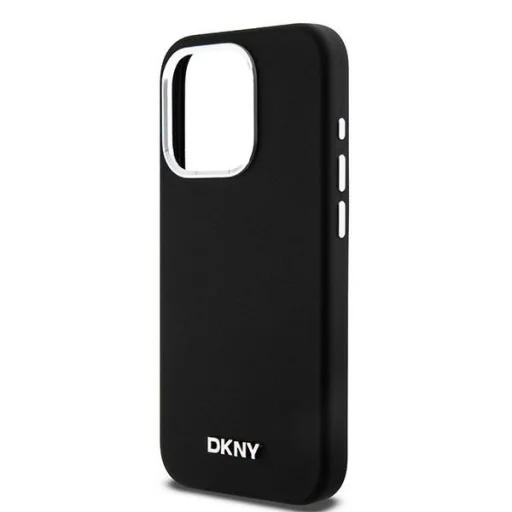 Eredeti DKNY kemény tok folyékony szilikon kis fém logóval MagSafe DKHMP14LSMCHLK iPhone 14 Pro fekete tok - 6