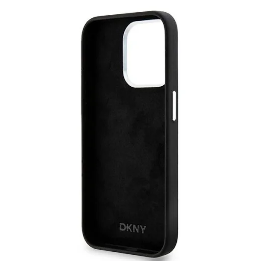 Eredeti DKNY kemény tok folyékony szilikon kis fém logóval MagSafe DKHMP14LSMCHLK iPhone 14 Pro fekete tok - 7