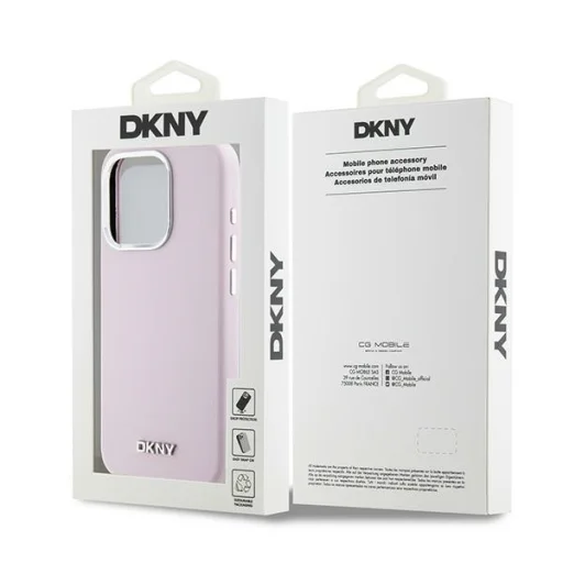Eredeti DKNY tok kemény tok Liquid Silicone Small Metal Logo MagSafe DKHMP14LSMCHLP iPhone 14 Pro rózsaszín tok - 8