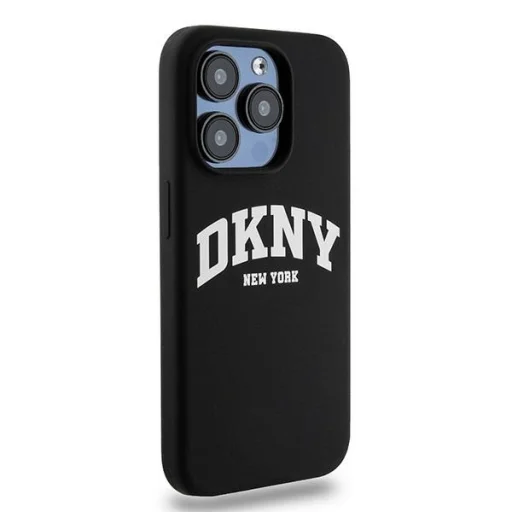 Eredeti DKNY kemény tok folyékony szilikon fehér nyomtatott logóval MagSafe DKHMP14LSNYACH iPhone 14 Pro fekete tok - 4