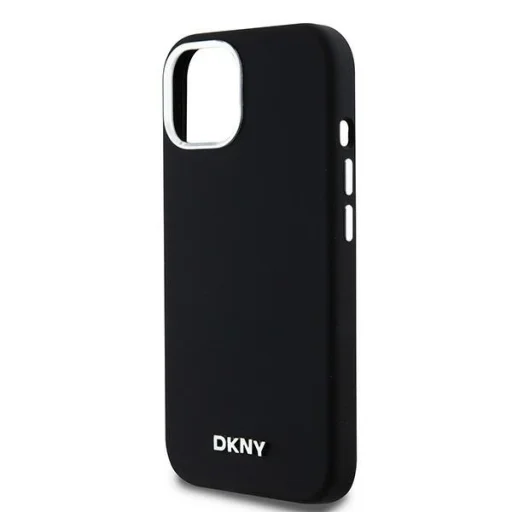  iPhone 14/15/13 Fekete Eredeti DKNY kemény tok folyékony szilikonból, kis fém logóval, MagSafe kompatibilis, DKHMP14SSMCHLK - 6