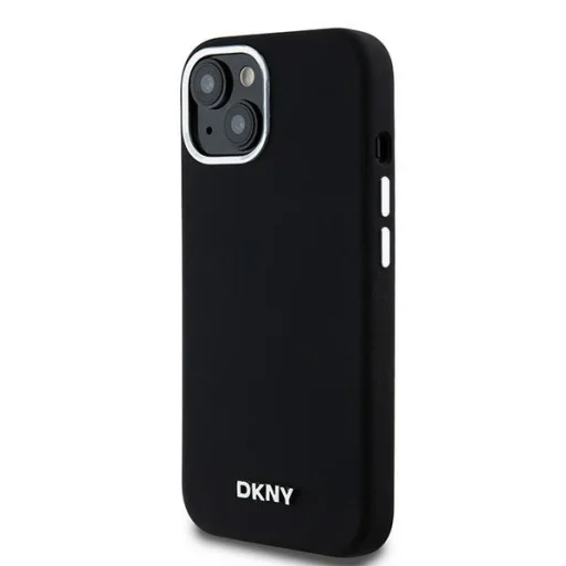  iPhone 14/15/13 Fekete Eredeti DKNY kemény tok folyékony szilikonból, kis fém logóval, MagSafe kompatibilis, DKHMP14SSMCHLK - 2