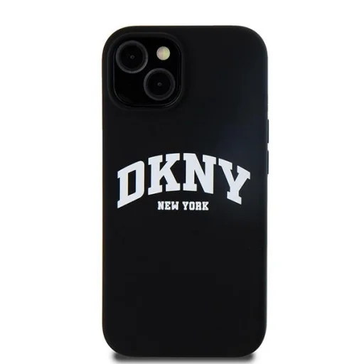 Original Case DKNY hardcase Liquid Silicone White Printed Logo MagSafe DKHMP15MSNYACH iPhone 14 Plus/15 Plus tok fekete - 3