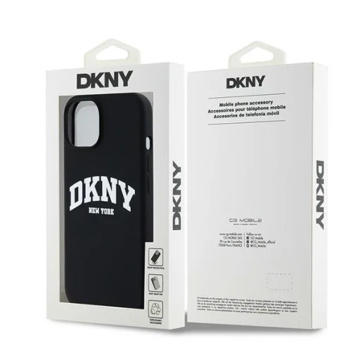 Original Case DKNY hardcase Liquid Silicone White Printed Logo MagSafe DKHMP15MSNYACH iPhone 14 Plus/15 Plus tok fekete - 8
