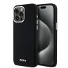 Original Case DKNY keménytok folyékony szilikon kis fémlogó MagSafe DKHMP15XSMCHLK iPhone 15 Pro Max fekete tok