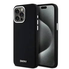 Eredeti DKNY hardcase Liquid Silicone Kis Fém Logo MagSafe DKHMP14XSMCHLK tok iPhone 14 Pro Max fekete