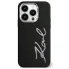  iPhone 15 Pro fekete Original Pouch KARL LAGERFELD kemény tok Szilikon Metal Script Logo KLHCP15LSCMSMVK - 1