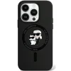 iPhone 15 Pro fekete Karl Lagerfeld eredeti szilikon tok Karl & Choupette MagSafe KLHMP15LSCMKCRHK