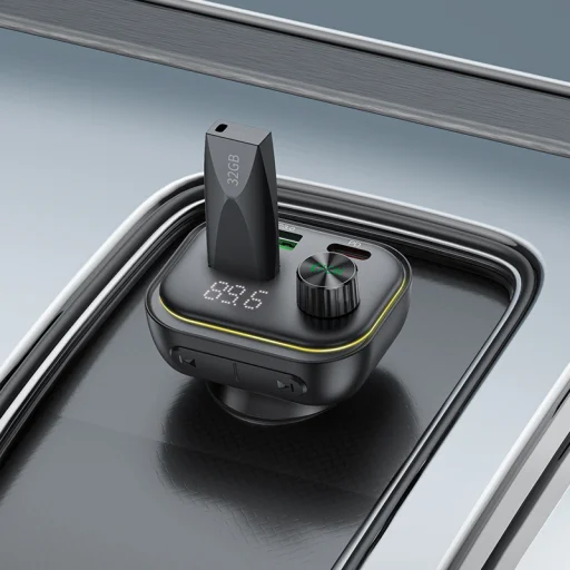 Bluetooth FM Transmitter Borofone BC54 Acertar MP3, Bluetooth 5.0, 2xUSB + Type C - QC 3.0 PD 30W fekete - 3