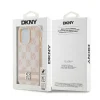 Eredeti DKNY bőrből készült, kockás mintázatú és nyomtatott csíkos keménytok iPhone 14 Pro rózsaszín thumbnail