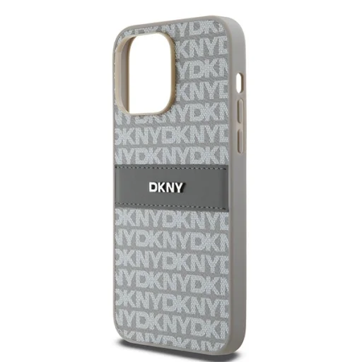 Original Case DKNY kemény tok bőr Mono Stripe & Metal Logo DKHCP14XPRTHSLE iPhone 14 Pro Max bézs tok - 6