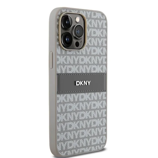 Original Case DKNY kemény tok bőr Mono Stripe & Metal Logo DKHCP14XPRTHSLE iPhone 14 Pro Max bézs tok - 4