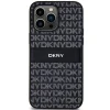 Eredeti DKNY kemény tok bőr Mono Stripe & fém logóval iPhone 14 Pro Max fekete thumbnail
