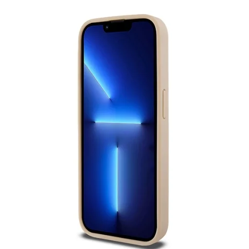 Eredeti DKNY bőrtok kockás mono mintával és nyomtatott csíkokkal iPhone 15 Pro Max rózsaszín tok - 5