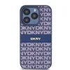 Eredeti DKNY kemény bőrtok Mono Stripe & Metal Logo DKHCP15LPRTHSLB az iPhone 15 Pro-hoz, kék thumbnail