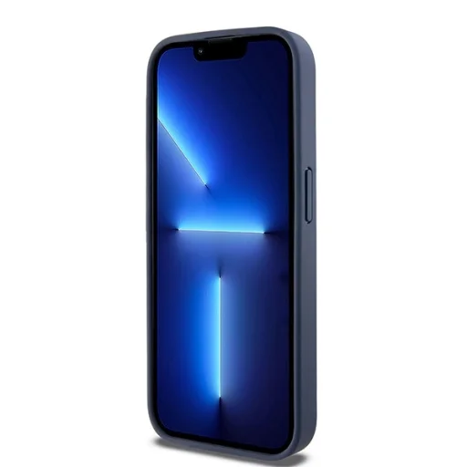 Eredeti DKNY kemény bőrtok Mono Stripe & Metal Logo DKHCP15LPRTHSLB az iPhone 15 Pro-hoz, kék - 5