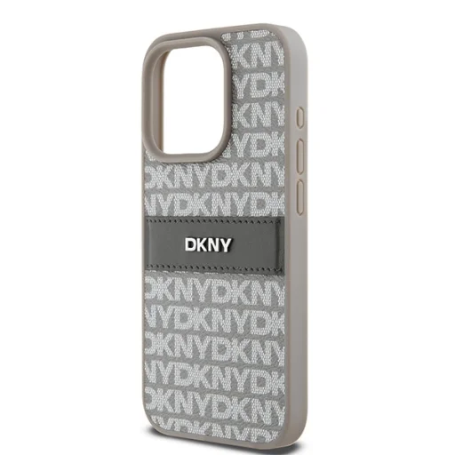 Original Case DKNY hardcase Bőr Mono Stripe & Fém Logó DKHCP15LPRTHSLE iPhone 15 Pro tok bézs - 6