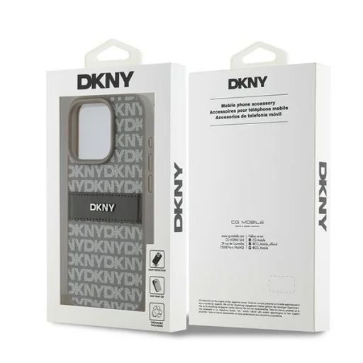 Original Case DKNY hardcase Bőr Mono Stripe & Fém Logó DKHCP15LPRTHSLE iPhone 15 Pro tok bézs - 8