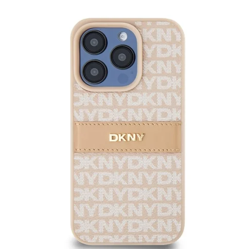 Original Case DKNY hardcase bőr Mono Stripe & Metal Logo DKHCP15LPRTHSLP tok iPhone 15 Pro rózsaszín - 3