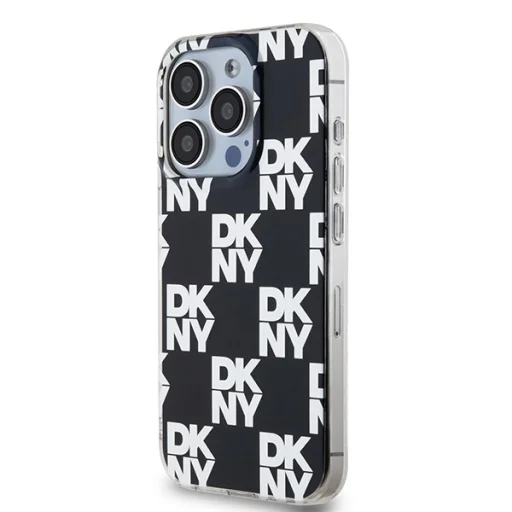 Original Case DKNY keménytok IML Checkered Mono Pattern DKHCP15XHDLCEK iPhone 15 Pro Max fekete tok - 2