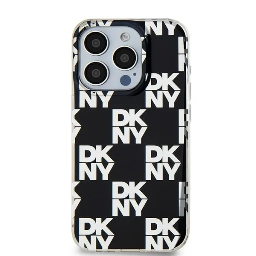 Original Case DKNY keménytok IML Checkered Mono Pattern DKHCP15XHDLCEK iPhone 15 Pro Max fekete tok - 3