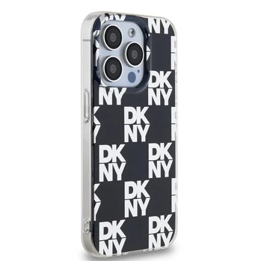 Original Case DKNY keménytok IML Checkered Mono Pattern DKHCP15XHDLCEK iPhone 15 Pro Max fekete tok - 4