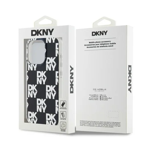 Original Case DKNY keménytok IML Checkered Mono Pattern DKHCP15XHDLCEK iPhone 15 Pro Max fekete tok - 8
