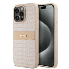 Original Case DKNY hardcase bőr Mono Stripe & Metal Logo DKHCP15XPRTHSLP iPhone 15 Pro Max tok rózsaszín